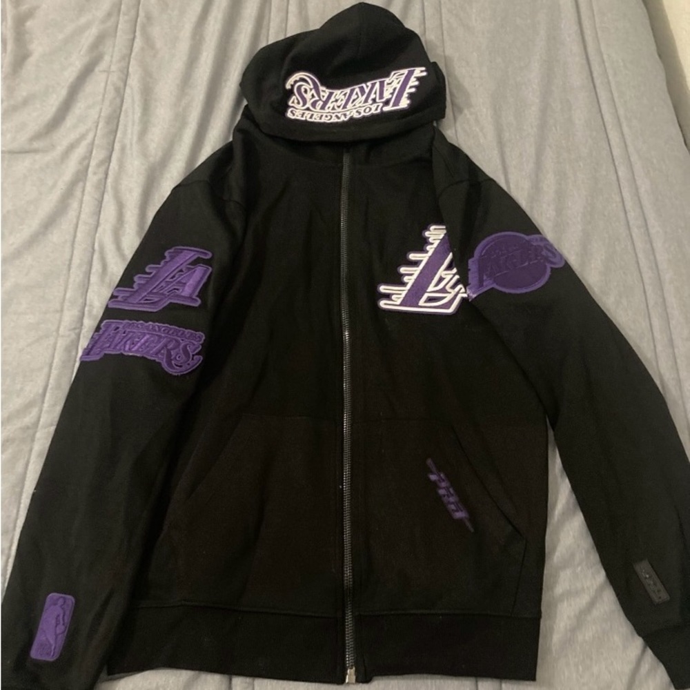 Black and Purple Zip-Up Sweater